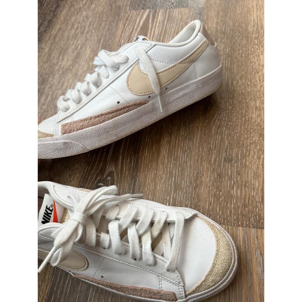 Nike Blazer Low 77 White Sail Tan Pink Suede Sneakers CZ1089-107 Womens